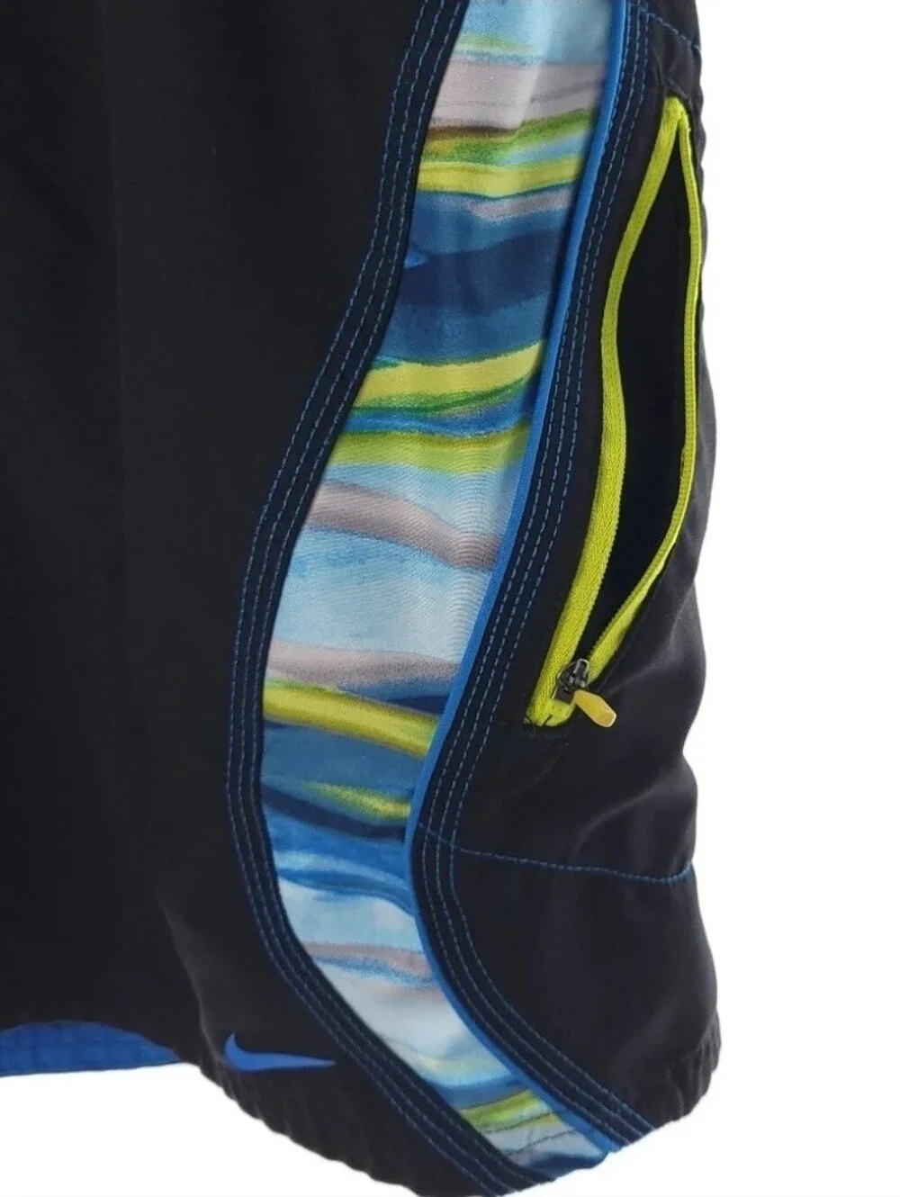 Nike Dri Fit Black Blue Swim Trunks Mens Size XL Inner Mesh